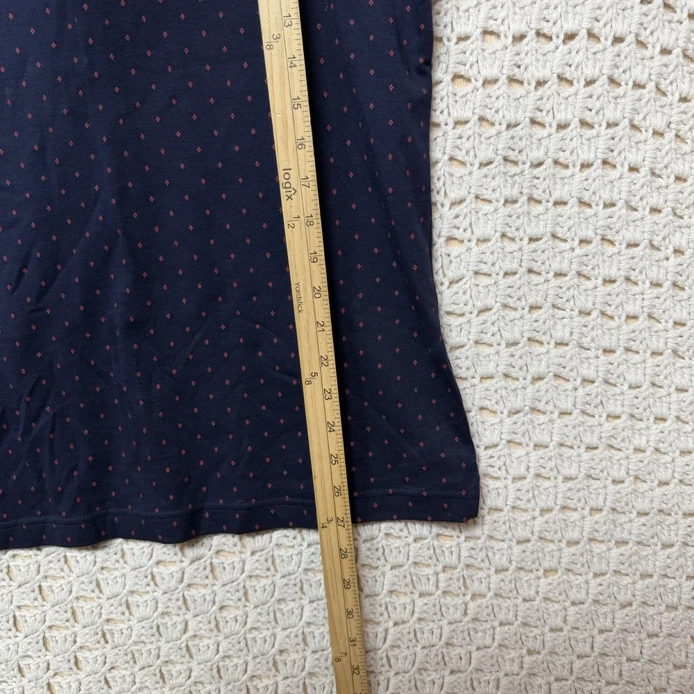 Banana Republic Dress Polo Shirt Men Sz M Navy Blue Red Polka Dot Collar Casual